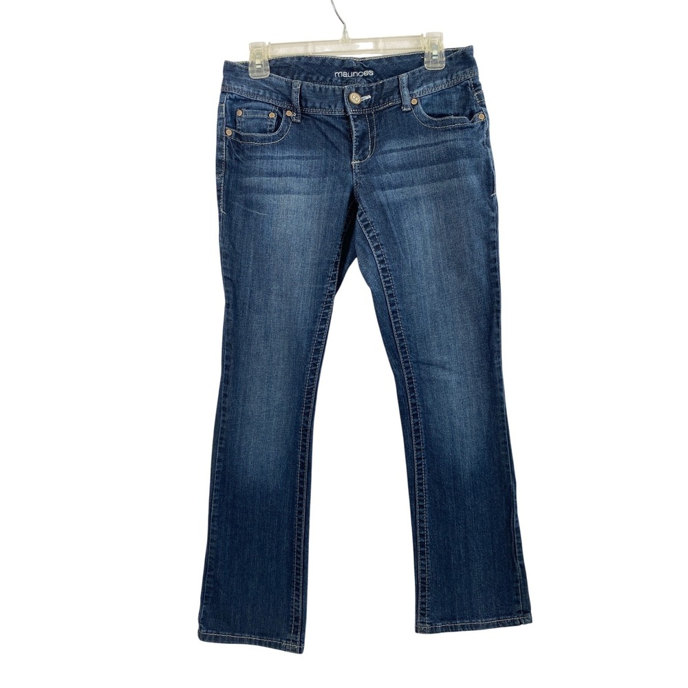 Maurices Jeans Womens Size 3 / 4 Short Low Rise Dark‎ Wash Denim Boot Stretch